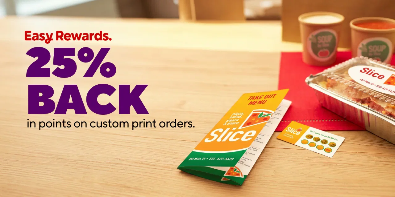 25% Back in Points on Custom Print Orders