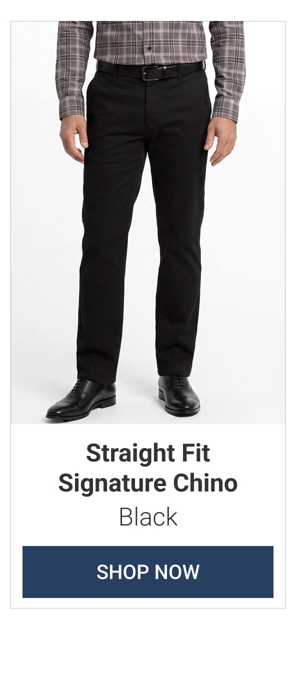 Black Straight Fit Signature Chino