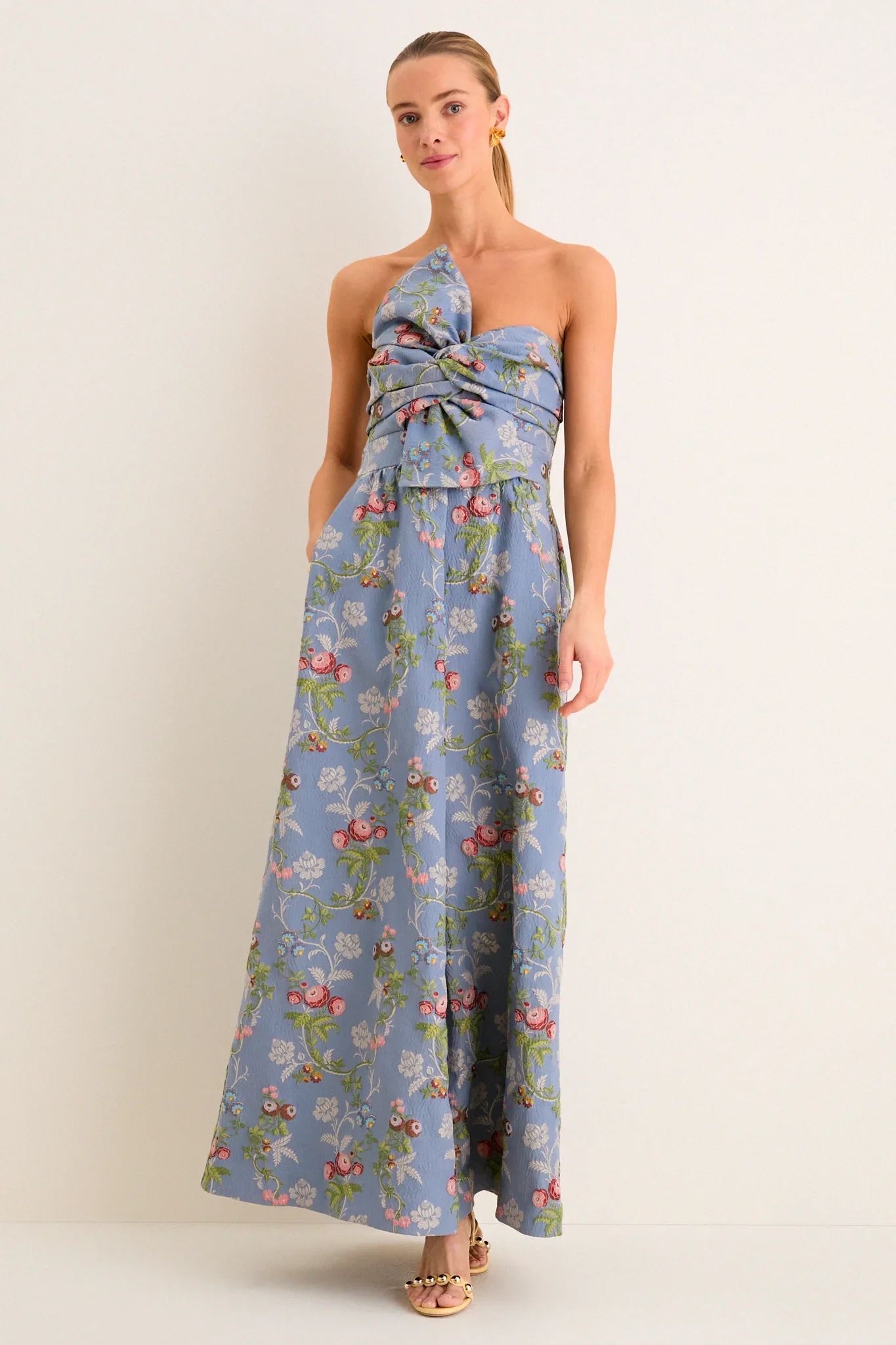 Image of Trellis Bloom Jacquard Kathleen Gown