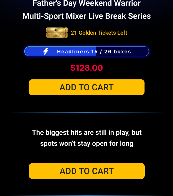 A multi-sport break packed with iconic names, signed memorabilia, and 24 Golden Tickets