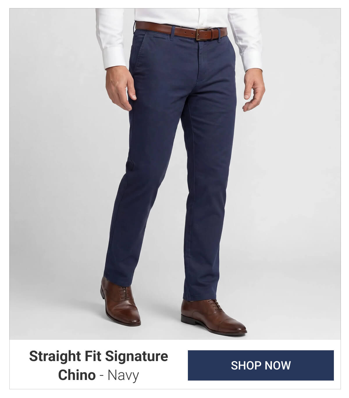 Navy Straight Fit Sugnature Chino
