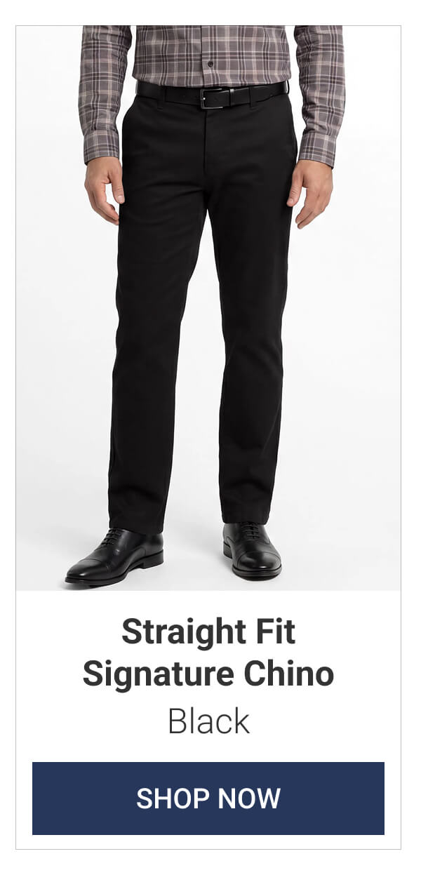 Black Straight Fit Signature Chino
