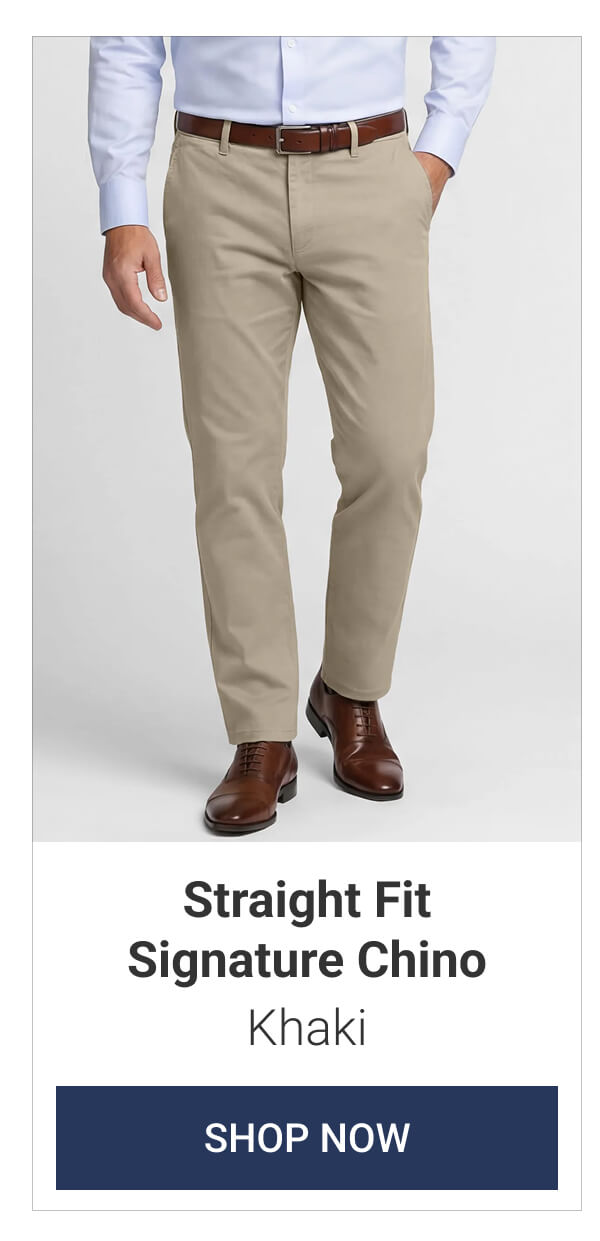 Khaki Straight Fit Signature Chino