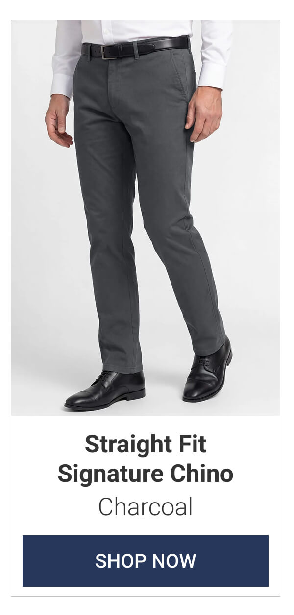 Charcoal Straight Fit Signature Chino