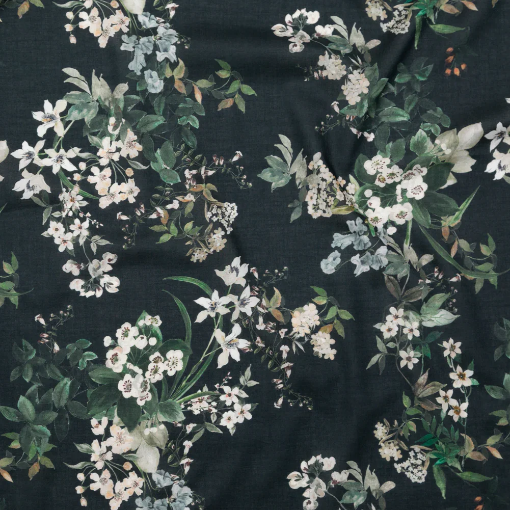Image of Cotton Voile - Moonless Night Floral - Aesthetic Matters Print - Mood Exclusive Kenko Collection