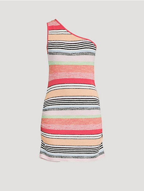 Sun Rays One-Shoulder Mini Dress