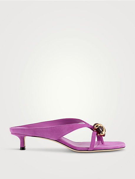 Emeri Embellished Suede Thong Sandals