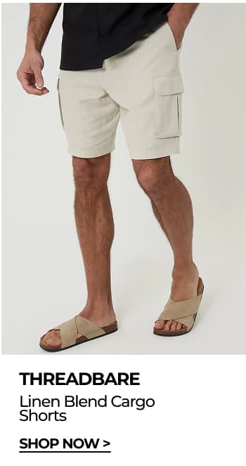 Linen Blend Cargo Shorts