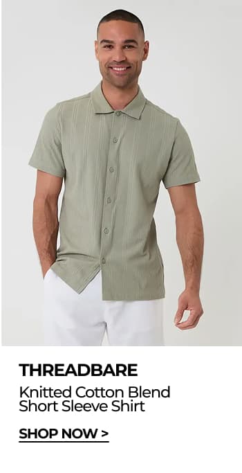 Knitted Cotton Blend Short Sleeve Shirt