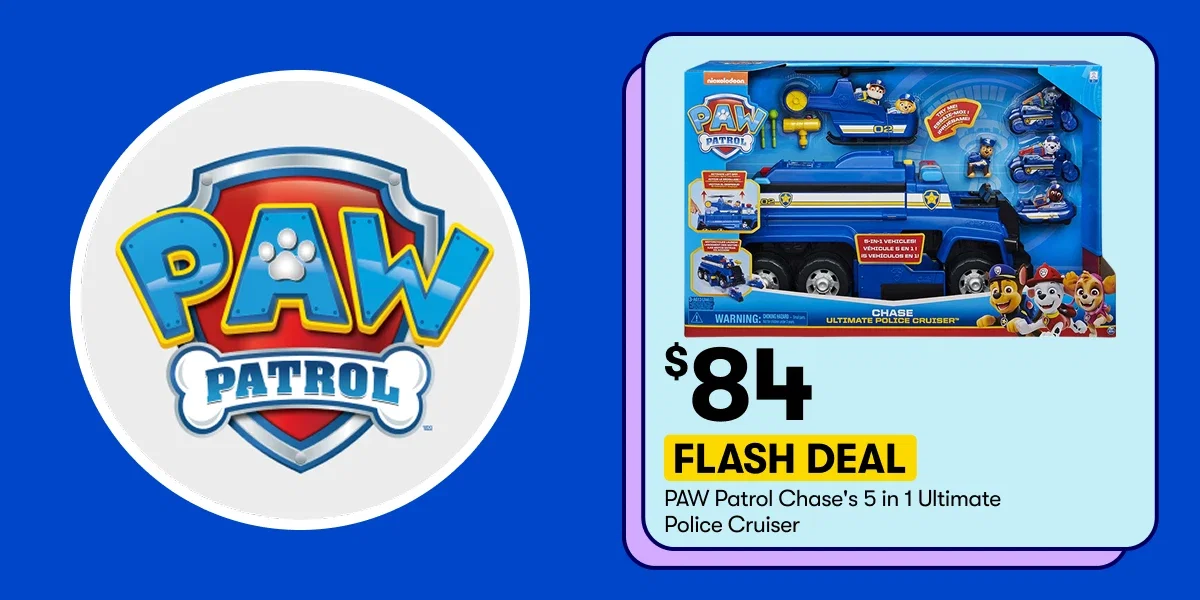 FLASH DEAL | Paw Patrol Chase’s 5-in-1 Ultimate Cruiser $84