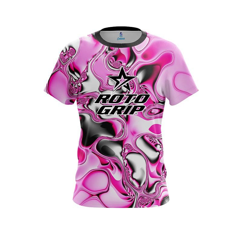 Image of Roto Grip pink And White Liquid Canvas CoolWick Bowling Jersey