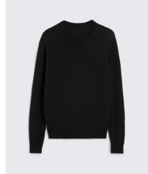 Black Cotton Crew Neck Jumper