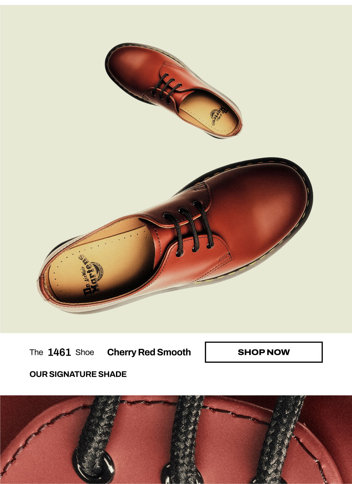 1461 Oxford Shoes - Cherry Red Smooth Leather