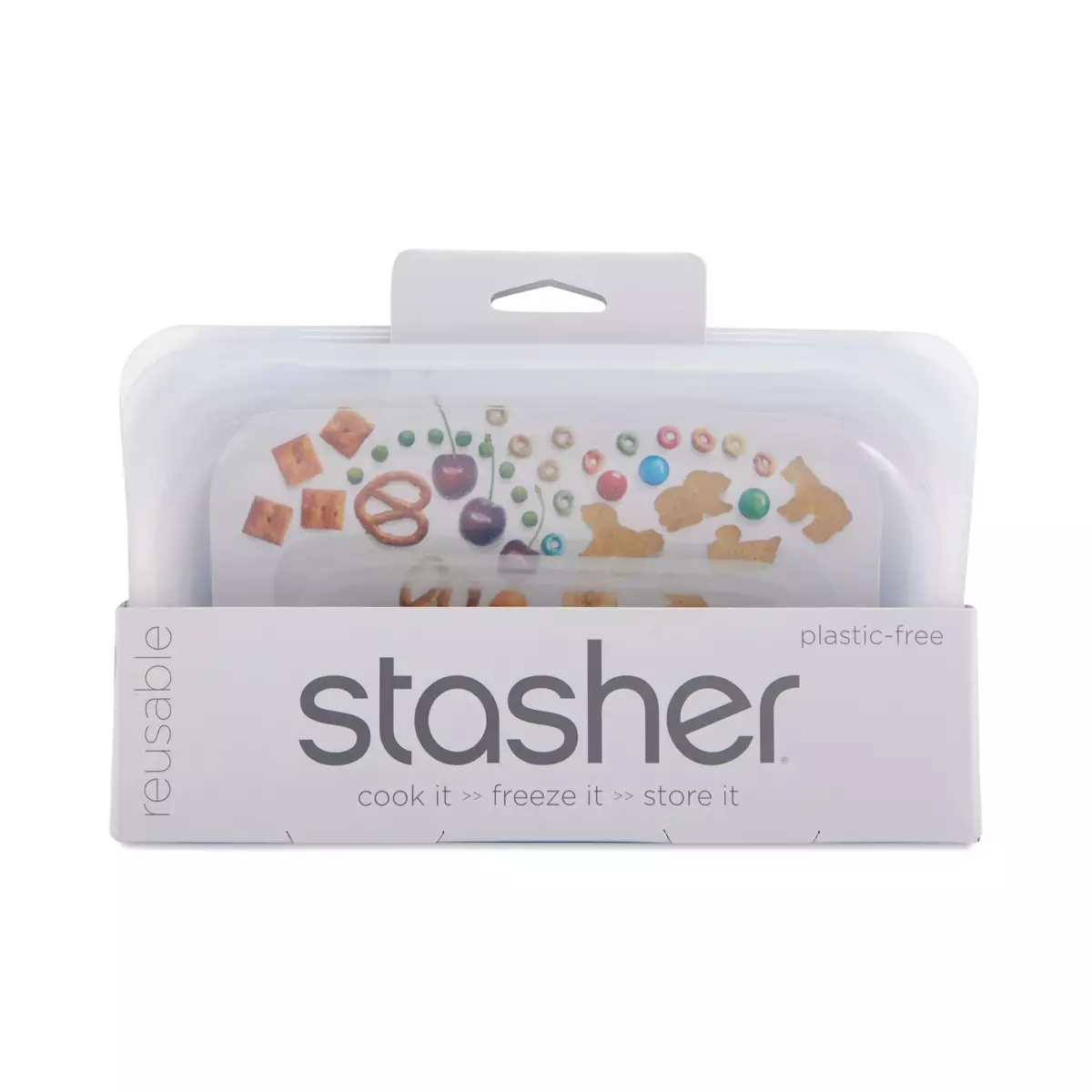 Stasher Reusable Silicone Snack Bag, Clear