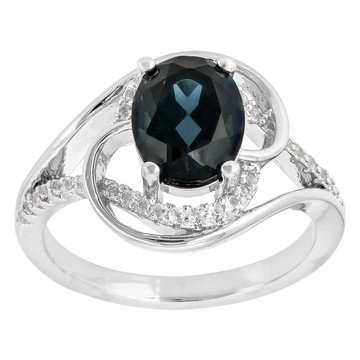 London Blue Topaz Rhodium Over Brass Ring 2.11ctw