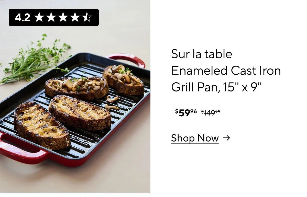 Sur La Table Enameled Cast Iron Grill Pan, 15