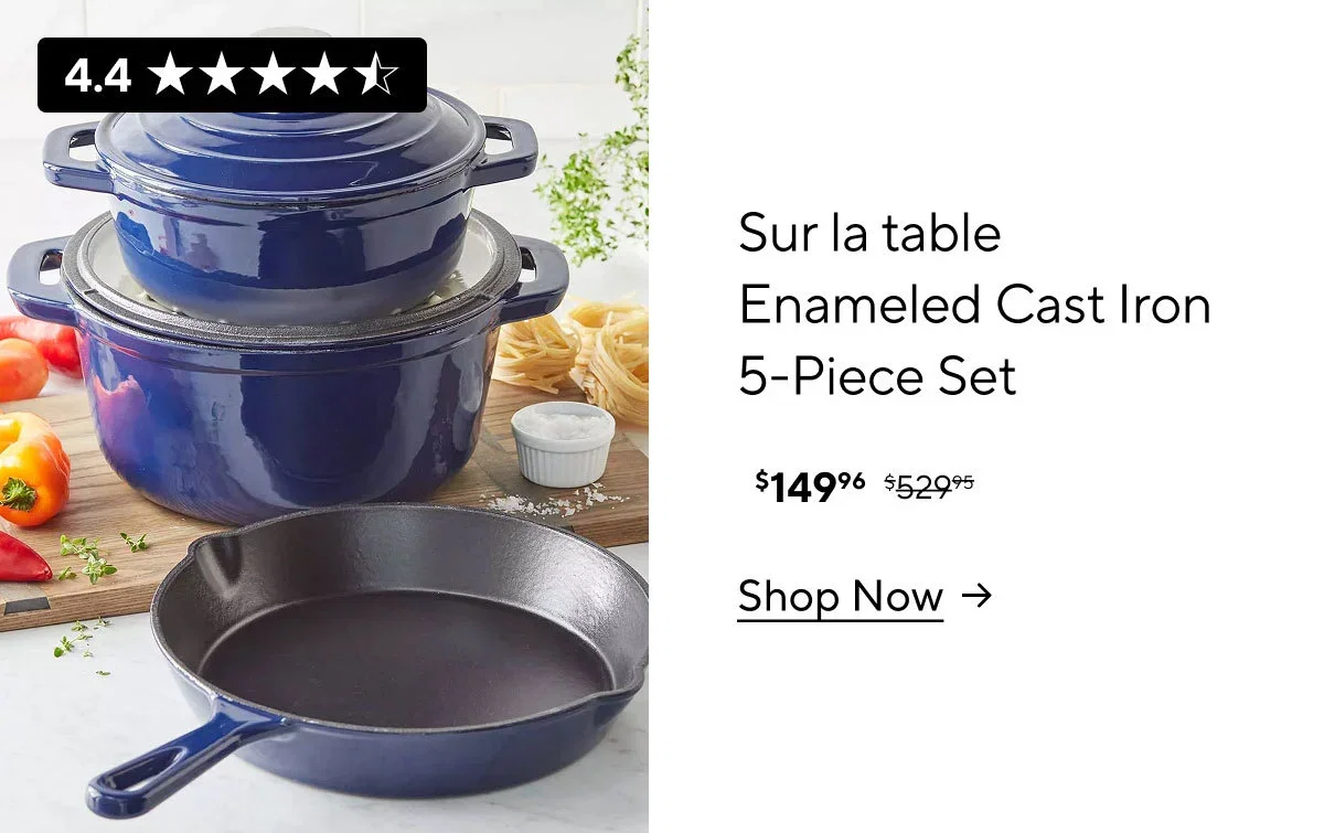 Sur La Table Enameled Cast Iron 5-Piece Set