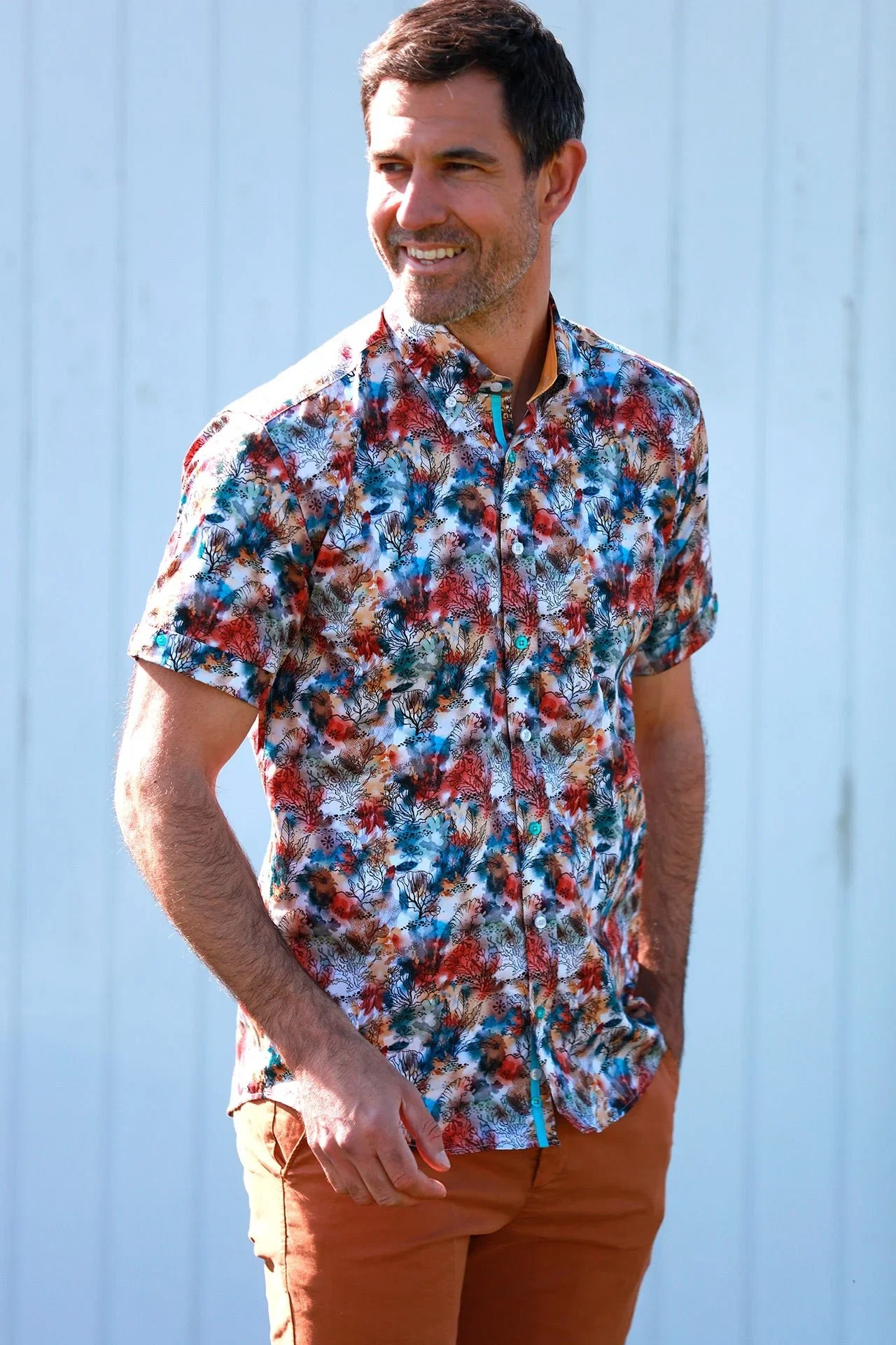 Image of WATERCOLOR REEF SHORT SLEEVE SHIRT
