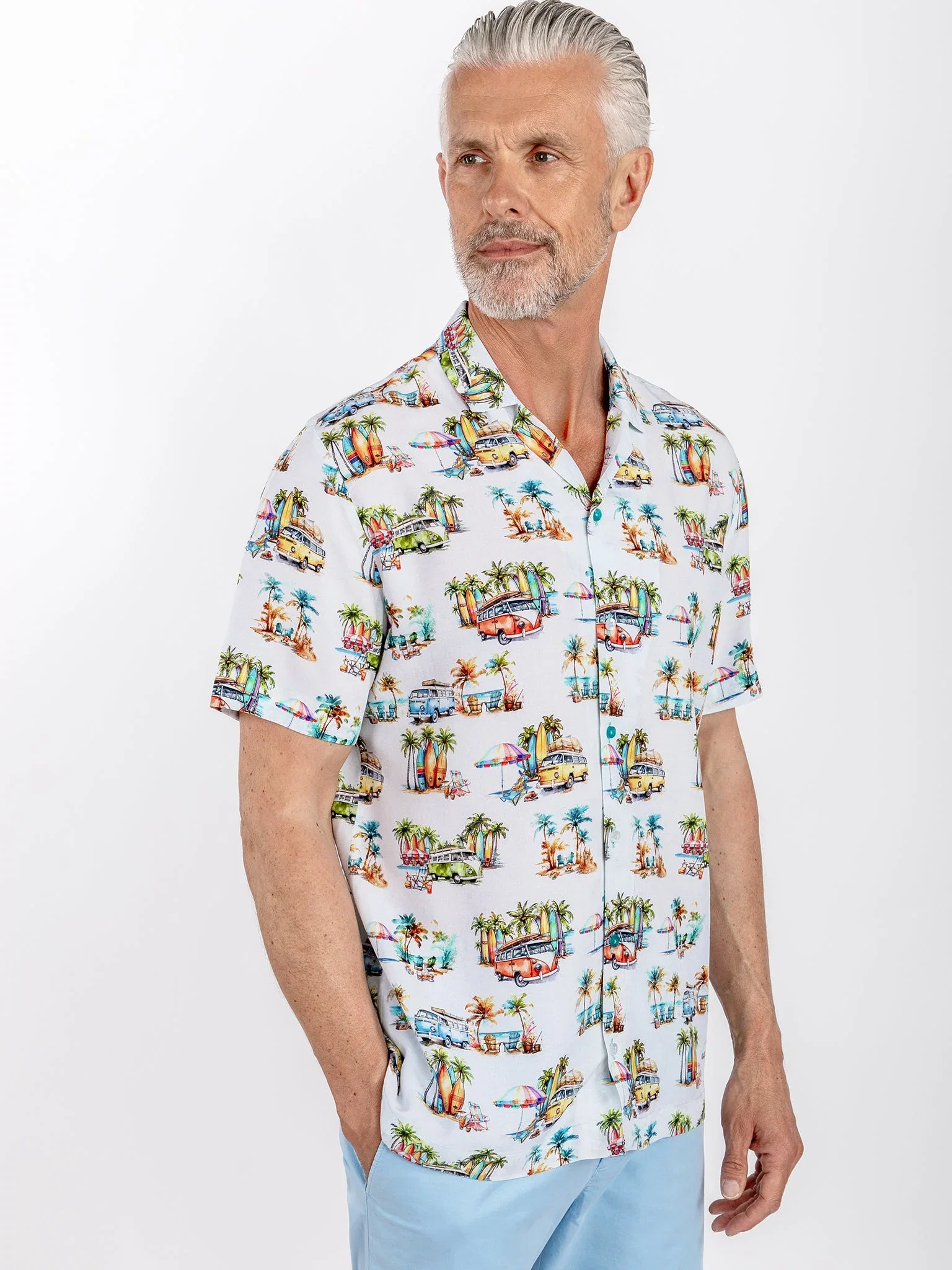 Image of THE BEACH SIGNS HAWAIIAN SHIRT