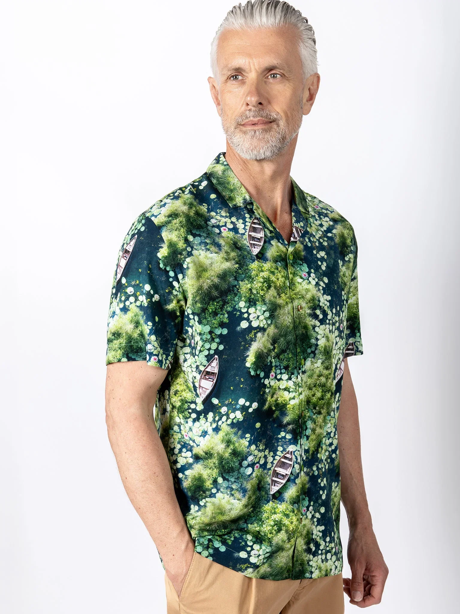 Image of THE GREEN LAGOON HAWAIIAN SHIRT