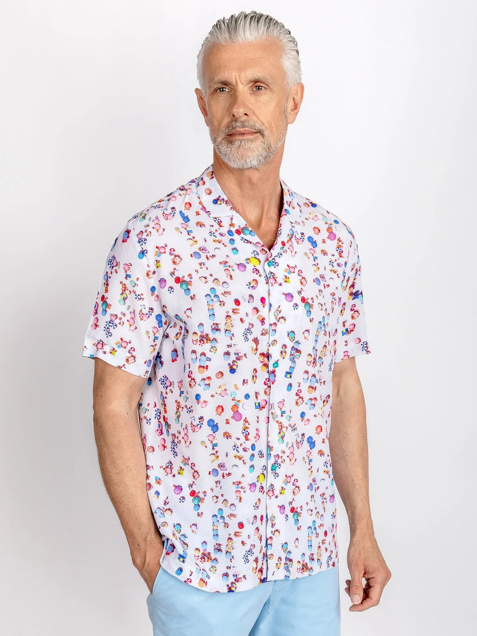 Image of THE BEACH DRONE SHOT HAWAIIAN SHIRT