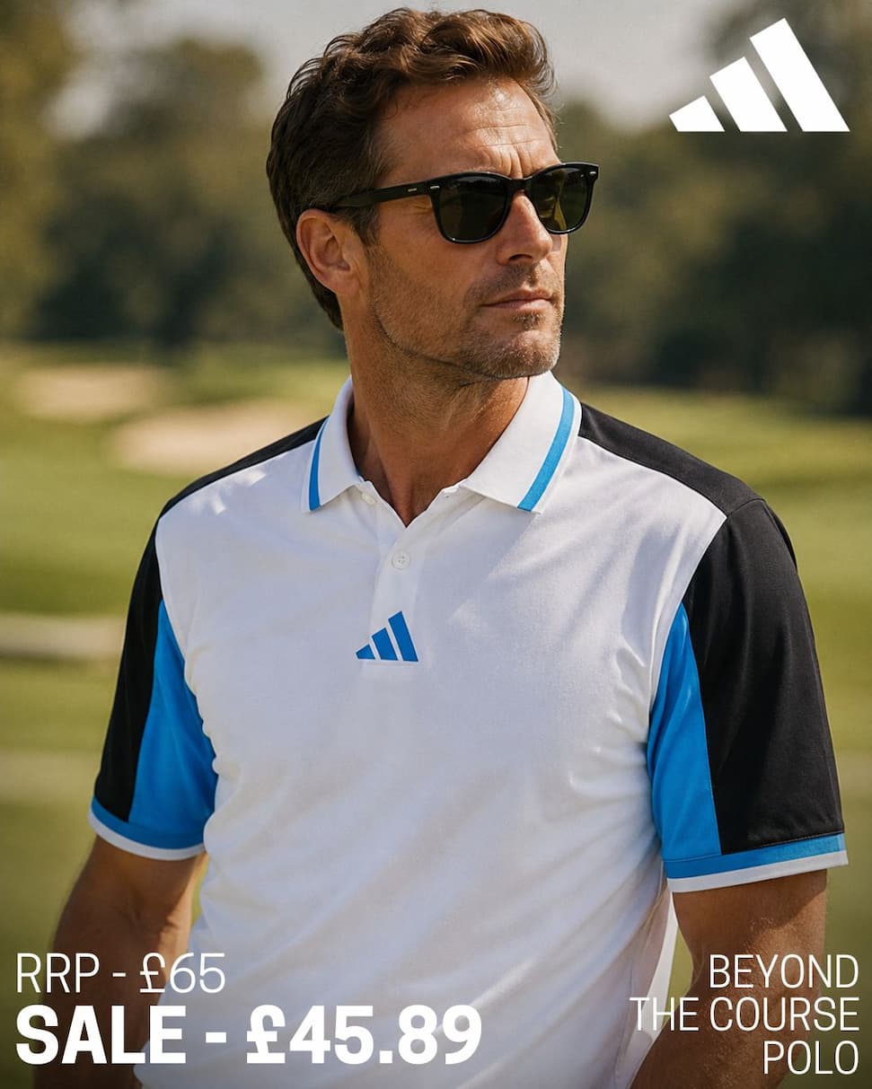 adidas Golf Mens Beyond The Course Twist Knit Breathable Polo Shirt