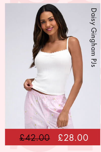 Daisy gingham long pyjama set