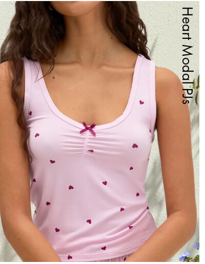 Heart modal long pyjama set