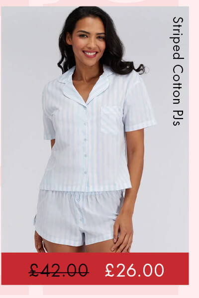 Striped cotton short pyjama set 