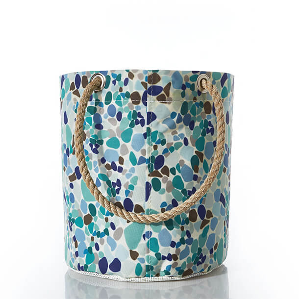 Sea Glass Print Beachcomber Bucket Bag