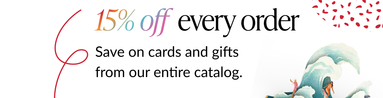 15% off every order across the catalog