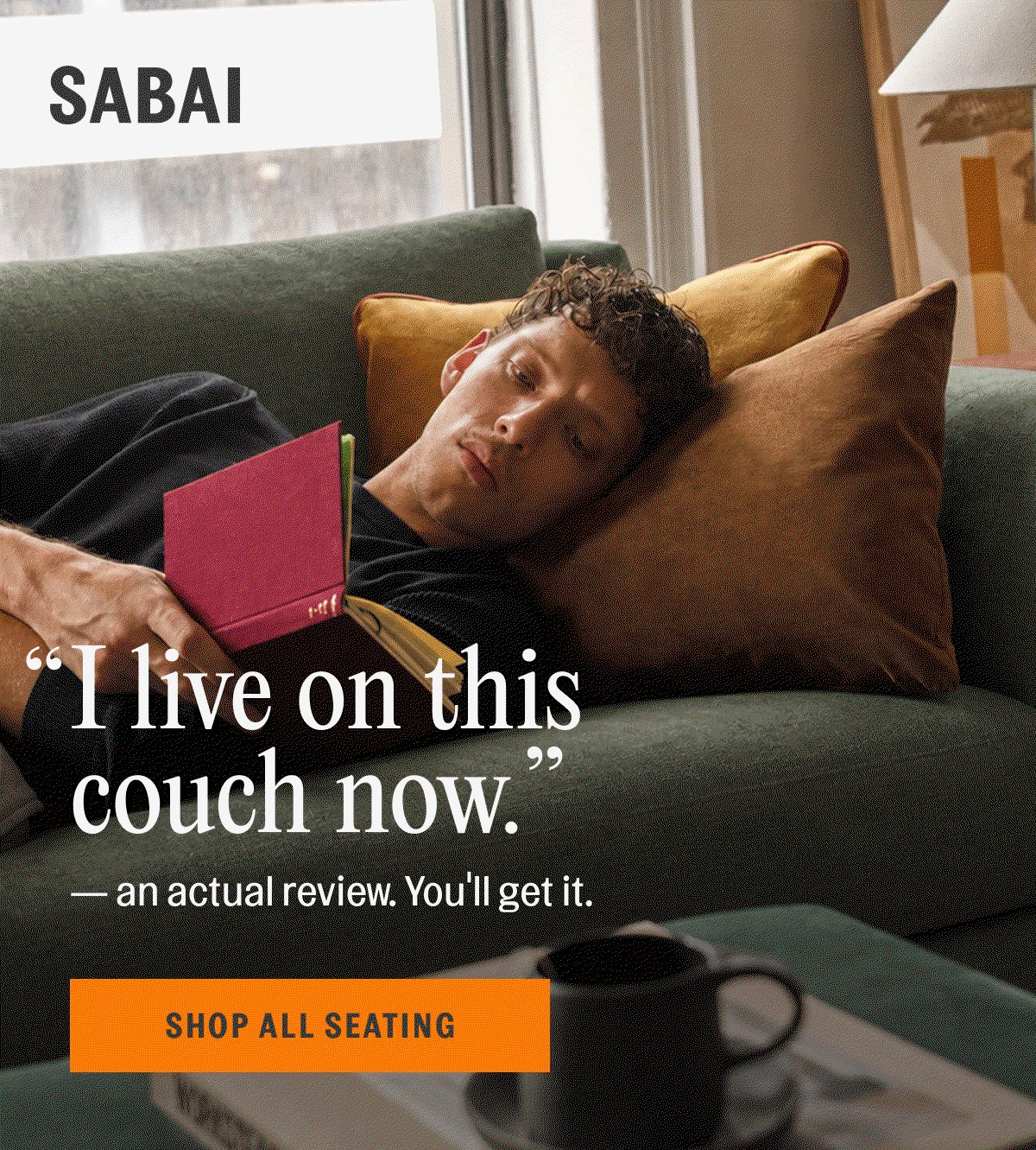 "I live on this couch now."