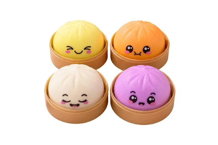 Bun Dumpling Squishy Mystery box - Kawaii stressboll 8,5 cm 2-pack