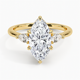 14K Yellow Gold Petite Opera Three Stone Diamond Ring (1/4 ct. tw.)