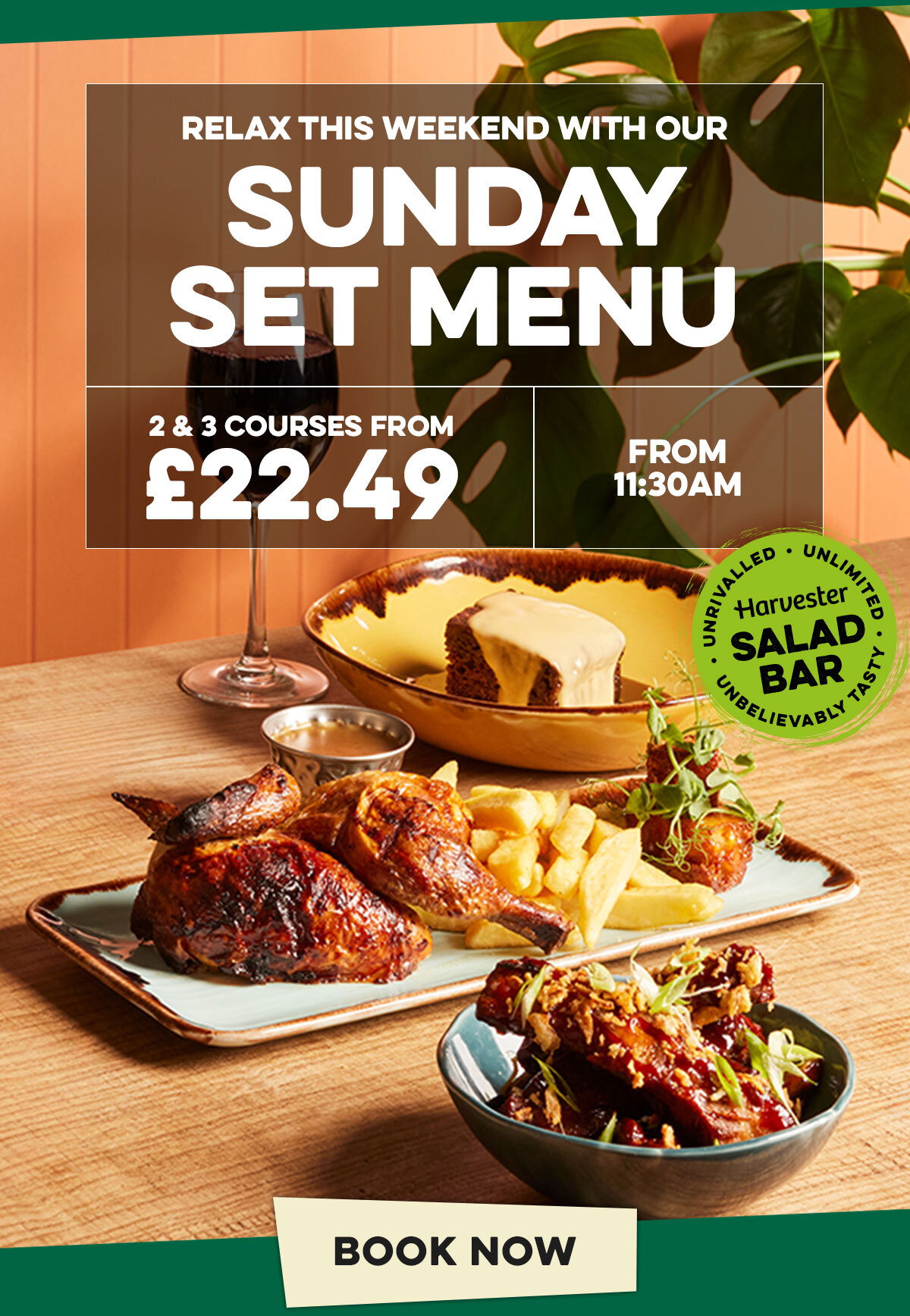Relax this weekend with our Sunday Set menu, 2 & 3 courses from £22.49.