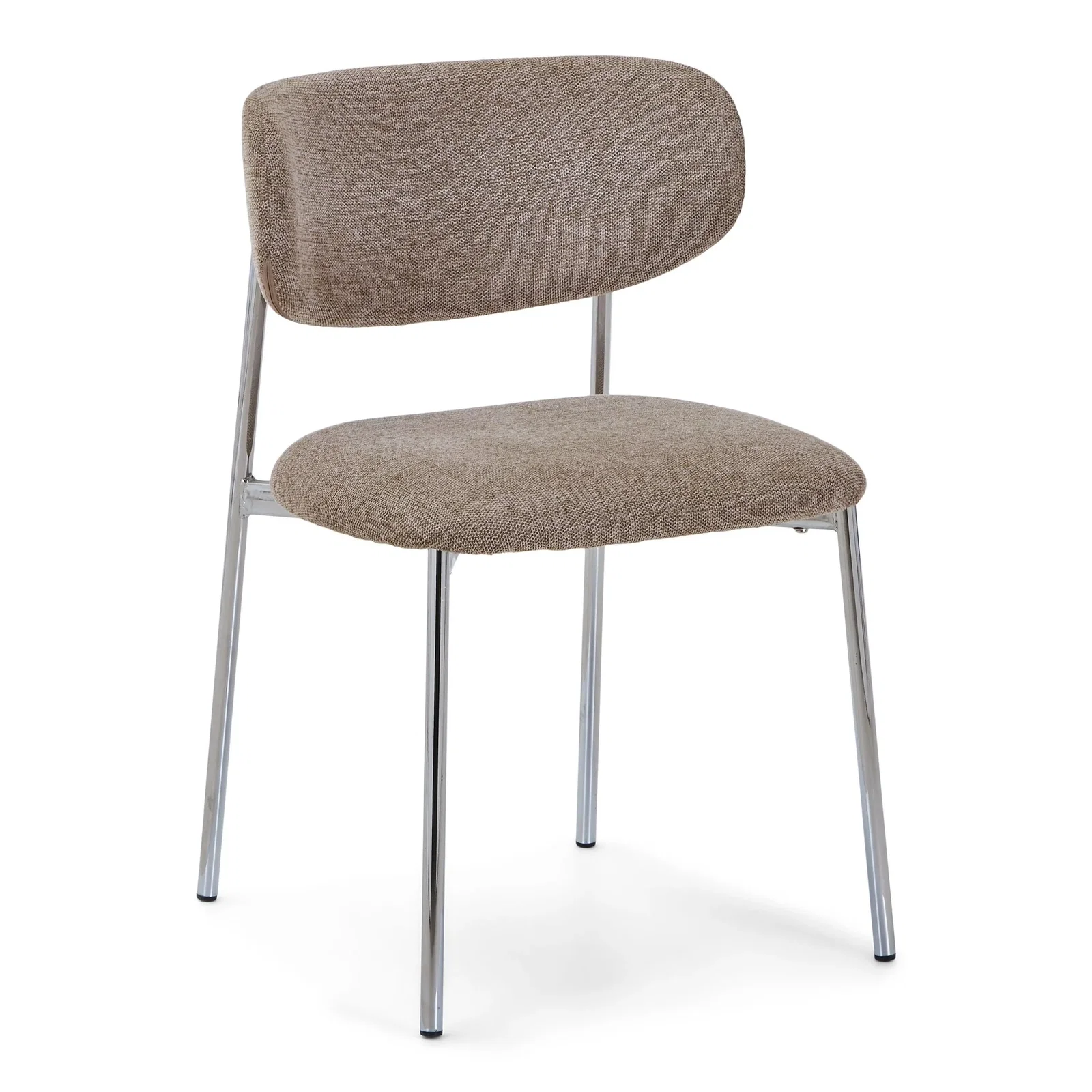 Image of Lucinda spisebodsstol i chrome med sand tekstil. Brudt emballage/Mærker - se produktbeskrivelse (OU12506)