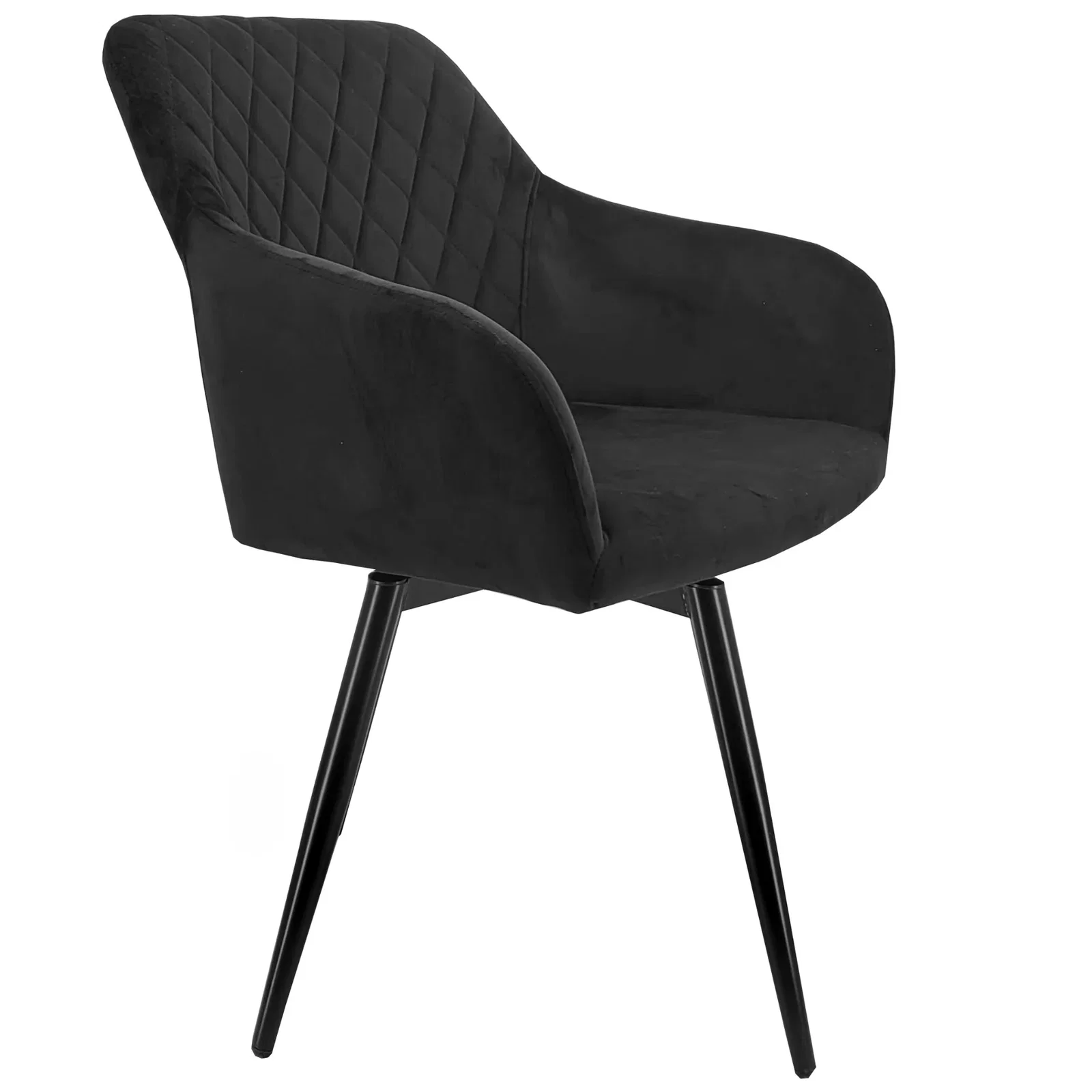 Image of Carlo spisebordsstol - Sort velour med drejefunktion 360 grader. Brudt emballage/ mærker - se produktbeskrivelse (OU12483)