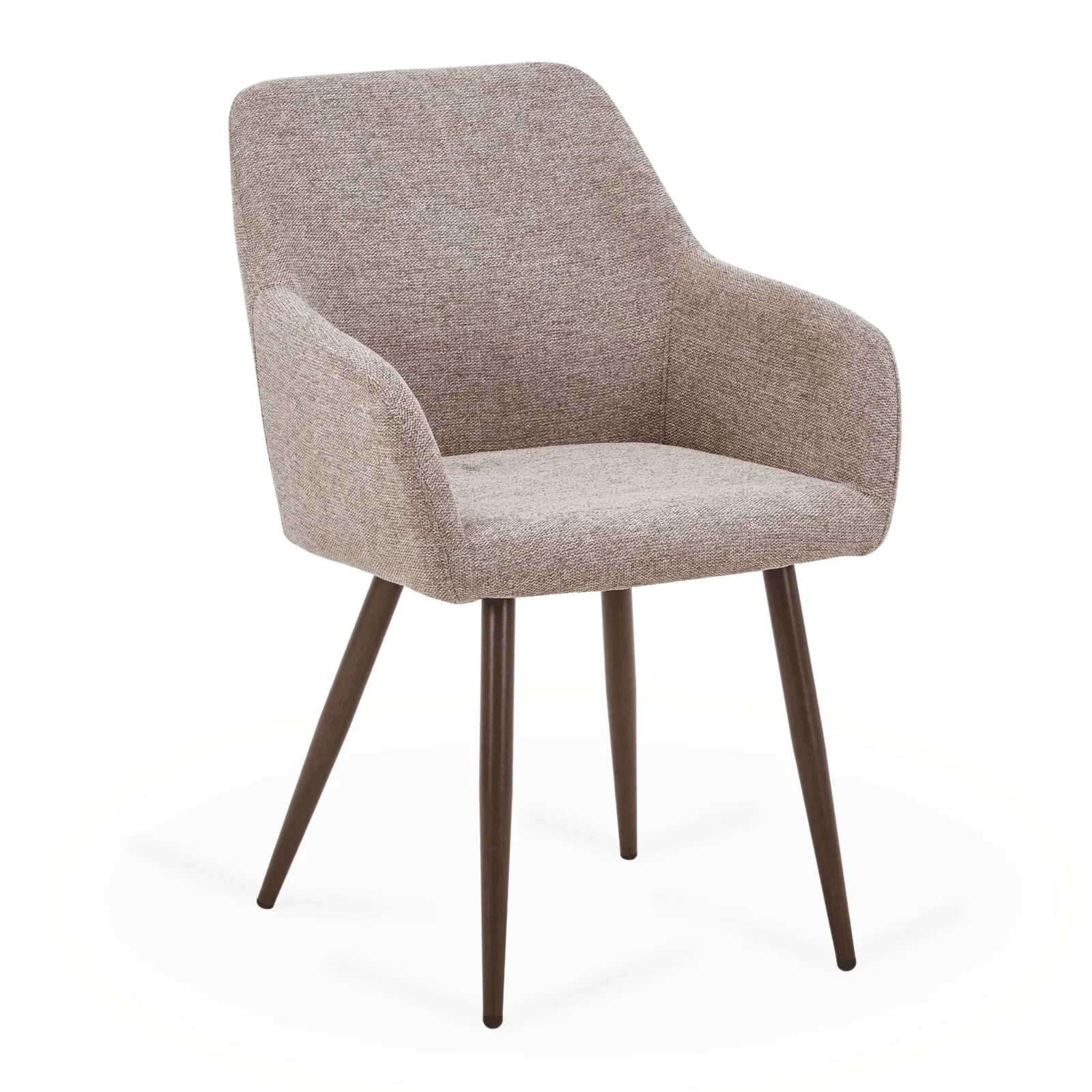 Image of Jenna spisebordsstol - sand tekstil med røget egelook. Brudt emballage/Stoffejl - se produktbeskrivelse (OU12504)