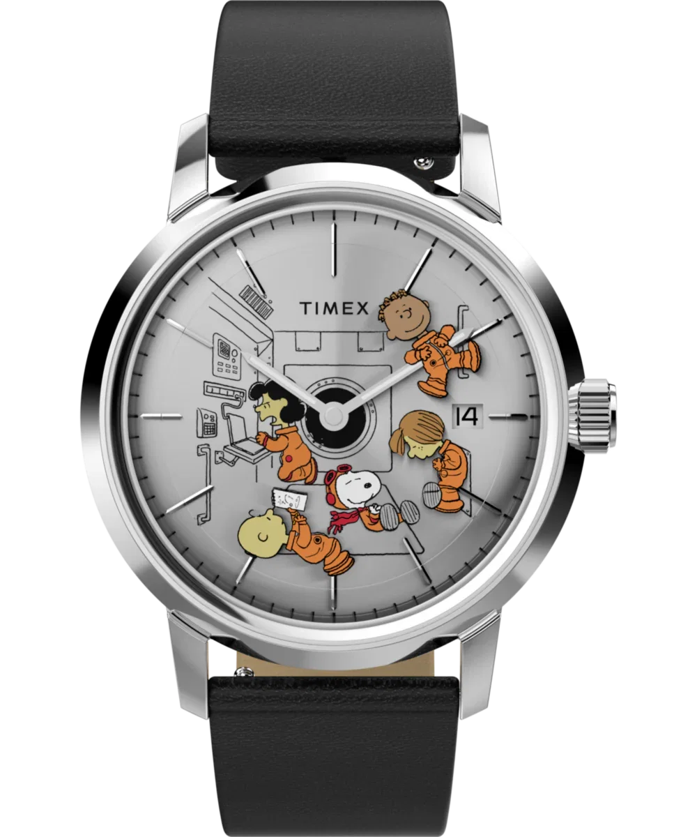 Image of Peanuts® x Timex Marlin® Automatic Space 40mm Leather Strap Watch