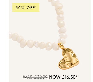 Mini Charms Cultured Freshwater Matte Pearl Heart Necklace