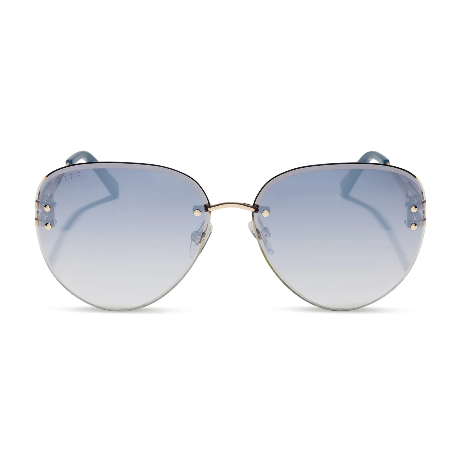 Image of TRISTA - GOLD + SLATE GRADIENT FLASH SUNGLASSES