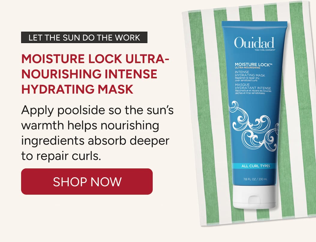 Let the sun do the work. Apply poolside so the sun's warmth helps nourishing ingredients absorb deeper to repair curls. 