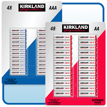 Kirkland Signature Alkaline Batteries, 48-Count, AA AND/OR AAA