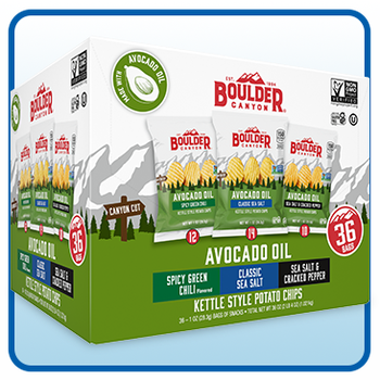 Boulder Canyon Kettle Style Potato Chips, Variety Pack, 1 oz, 36-Count