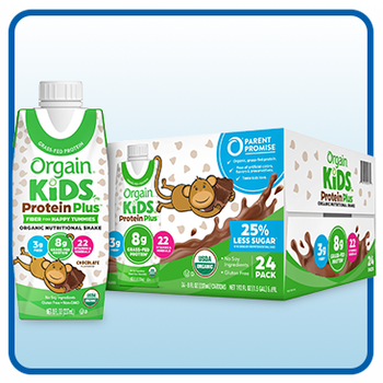 Orgain USDA Organic Kids Nutritional Protein Shake, Chocolate, 8 fl oz, 24-Pack