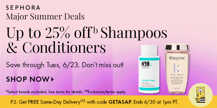 Up to 25% off Shampoos & Conditioners