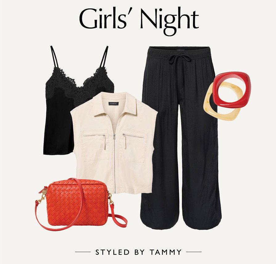 Girls' Night styled by Tammy. Image of cutouts of themebox looks.