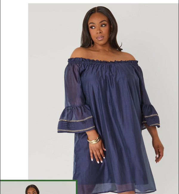 Embroidered Off The Shoulder Dress