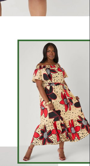 Off The Shoulder Floral Maxi Dress