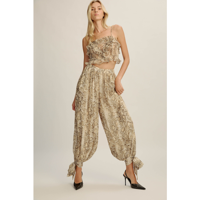 Alira Printed Frill Crop Top